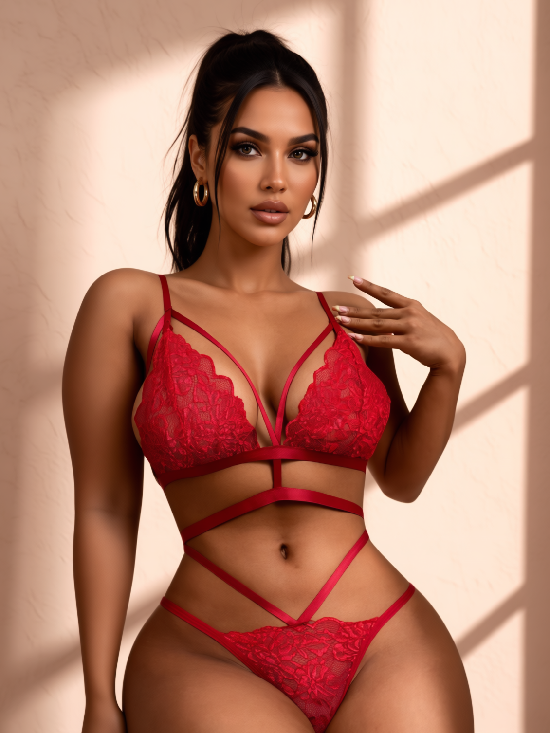 Completo intimo donna Try Red – reggiseno e slip coordinati - vista alternativa