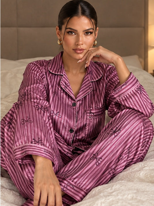 Pigiama Avelise Mauve, completo due pezzi, dettaglio 4