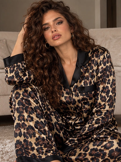 Pigiama Oriane Leopard, completo due pezzi, dettaglio 4